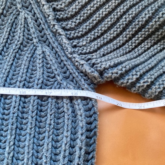 Böhme Blue Chunky Knit Sweater Boho Cozy Oversized Pullover Size L - Picture 4 of 6